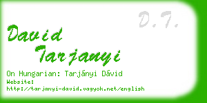 david tarjanyi business card